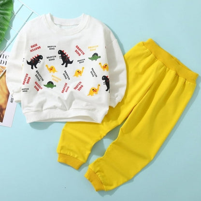 [001472] - Setelan Sweater Celana Jogger Anak Laki-Laki - Motif Dinos Writing