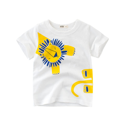 [121155] - Baju Atasan Kaos Lengan Pendek Anak Laki Laki T-shirt Anak - Motif White Lion