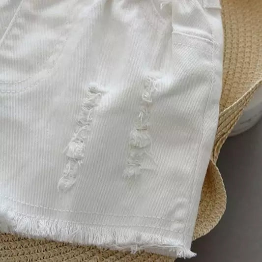 [508105-WHITE] - Celana Jeans Anak Kekinian - Motif Rows of Rips