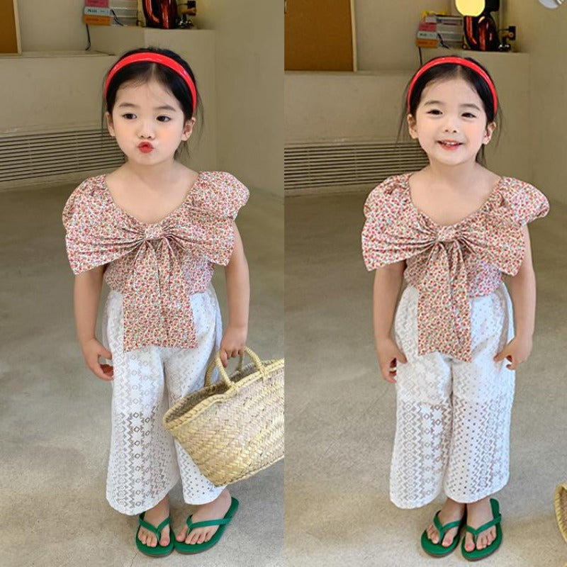 [363345] - Setelan Ootd Fashion Anak Perempuan - Motif Flower Ribbon