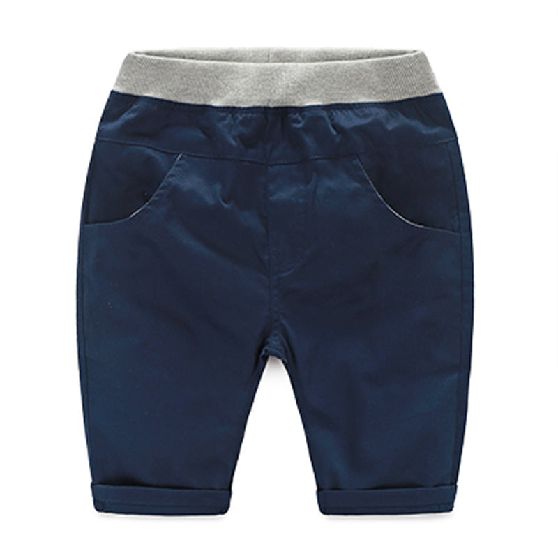 [502138-NAVY] - Celana Pendek Casual Anak Import - Motif Plain Color