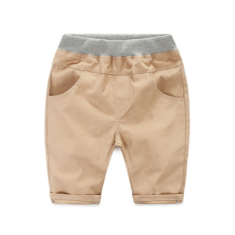 [502140-KHAKI] - Celana Pendek Casual Anak - Motif Rubber Waist