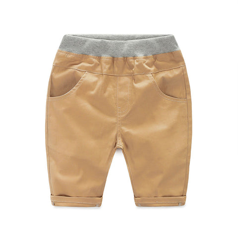 [502140-BROWN] - Celana Pendek Casual Anak - Motif Rubber Waist