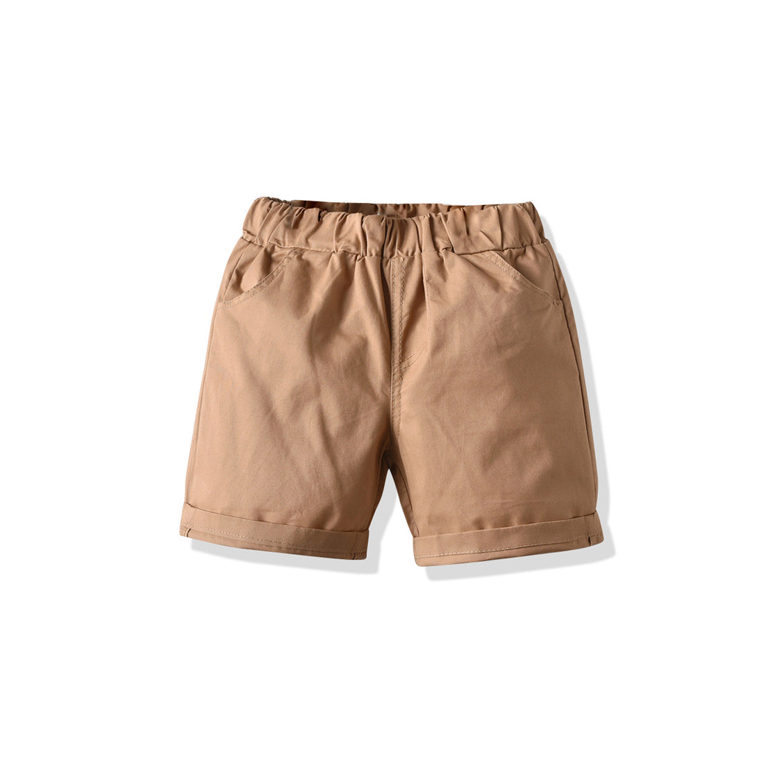 [502142-BROWN] - Celana Pendek Casual Anak Import - Motif Solid Color