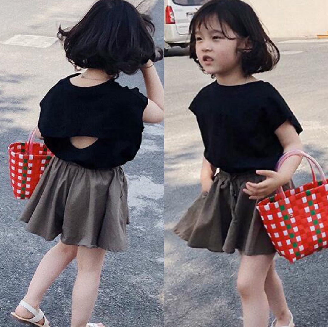 [507103] - Setelan Fashion Anak Perempuan - Motif Plain Casual