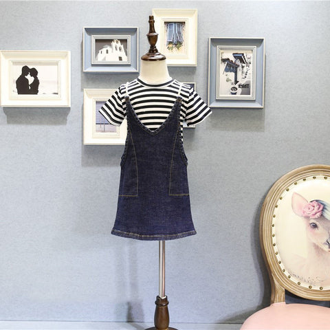 [507141] - Setelan Overall Anak Perempuan - Motif Color Lines