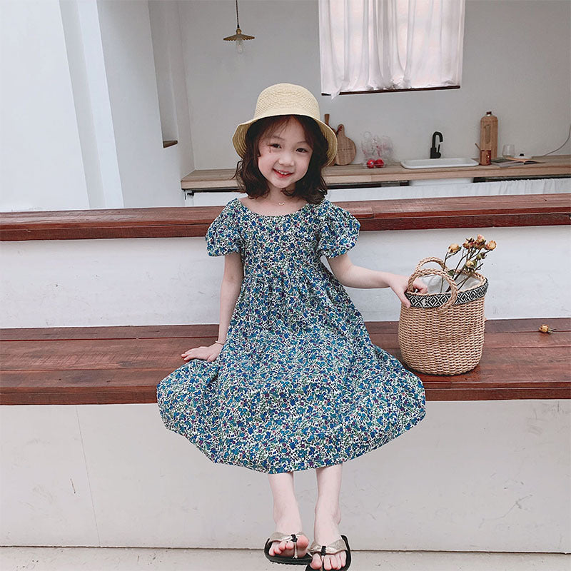 [507158] - Dress Fashion Anak Perempuan - Motif Flower Multicolor