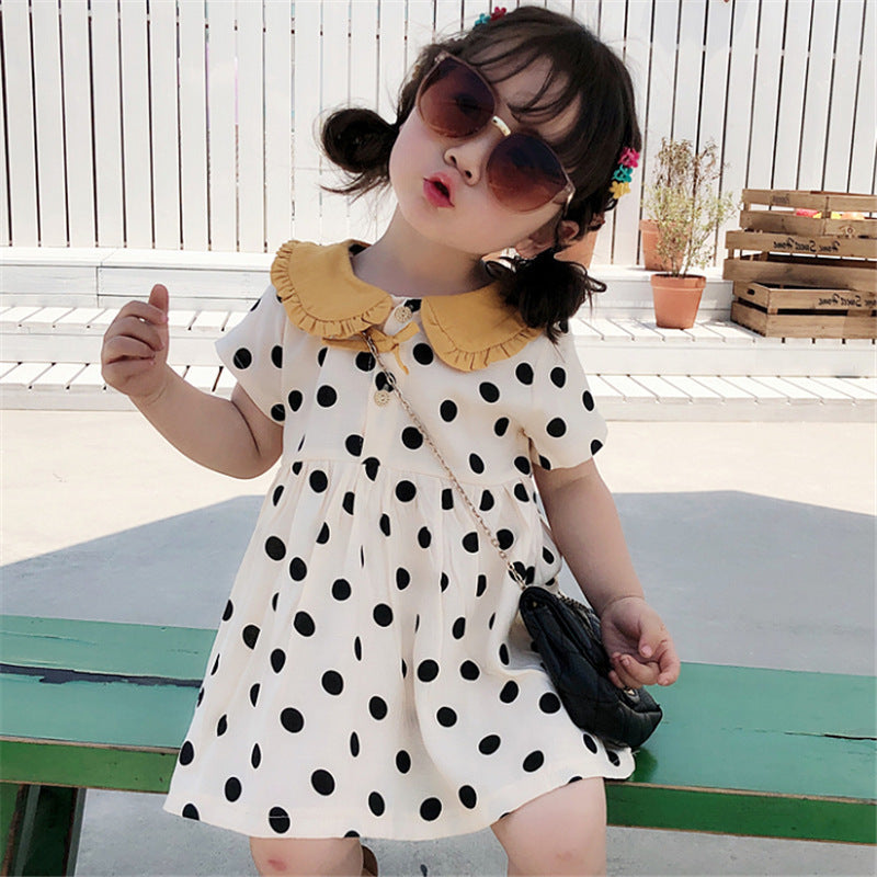 [507160] - Dress Fashion Anak Perempuan Import - Motif Soft Polkadots
