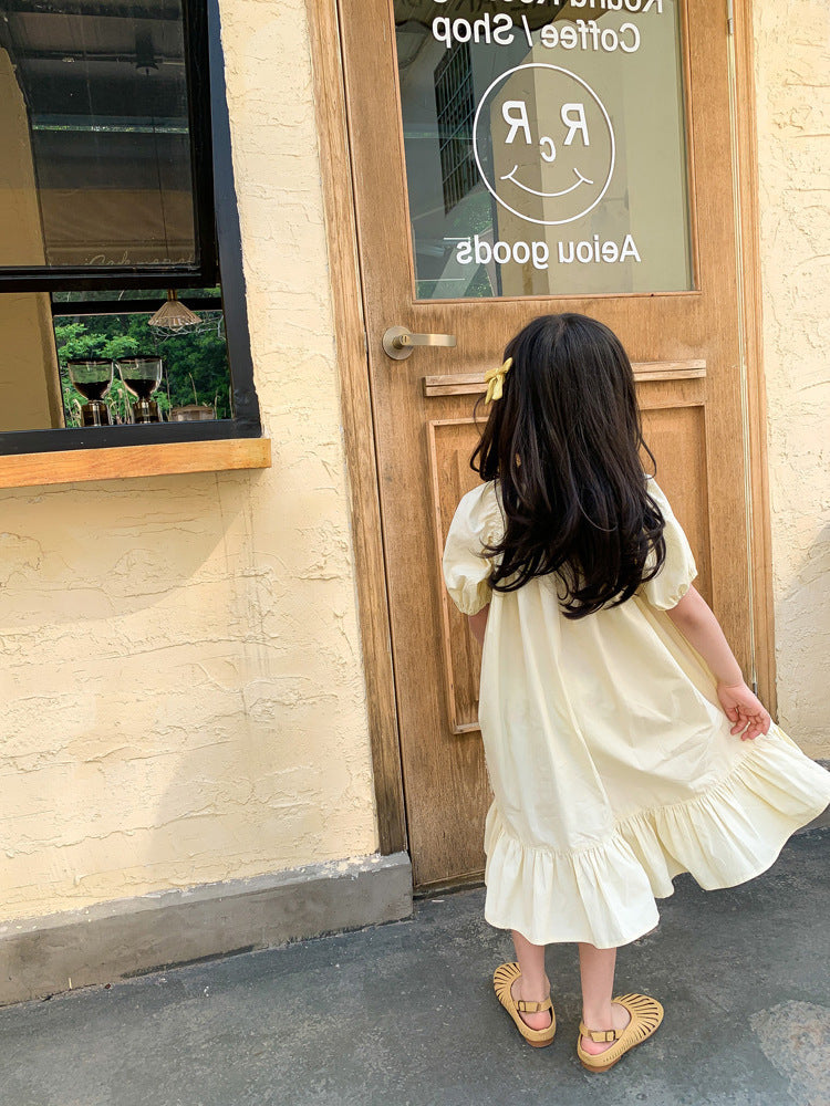 [507210-YELLOW] - Dress Fashion Anak Perempuan - Motif Hand Rubber