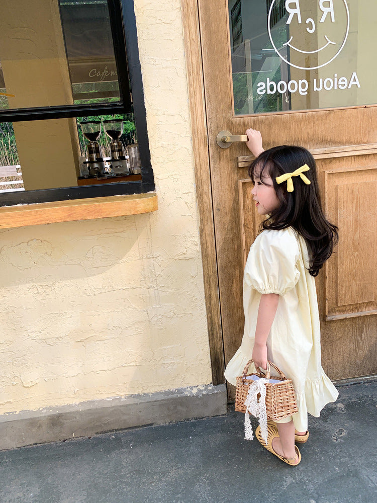 [507210-YELLOW] - Dress Fashion Anak Perempuan - Motif Hand Rubber
