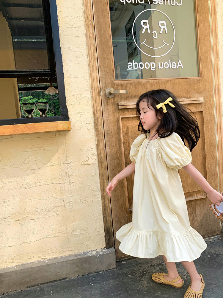[507210-YELLOW] - Dress Fashion Anak Perempuan - Motif Hand Rubber