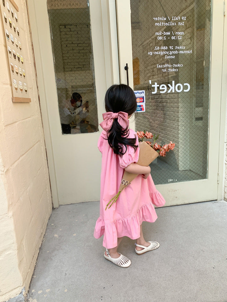 [507210-PINK] - Dress Fashion Anak Perempuan - Motif Hand Rubber