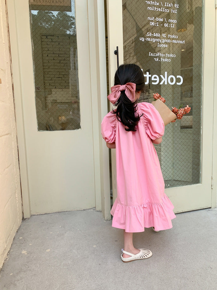 [507210-PINK] - Dress Fashion Anak Perempuan - Motif Hand Rubber