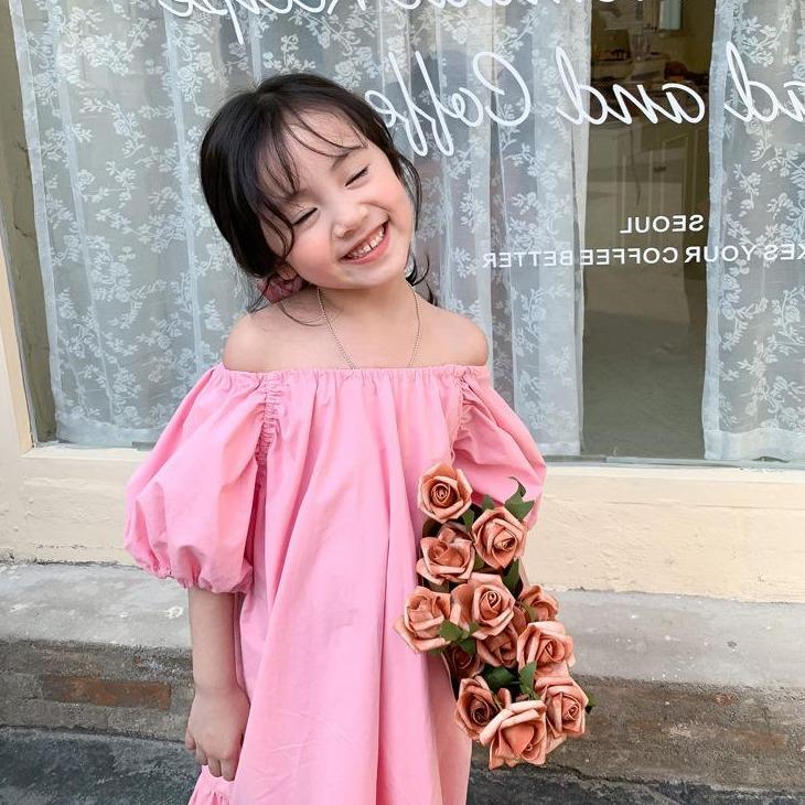 [507210-PINK] - Dress Fashion Anak Perempuan - Motif Hand Rubber