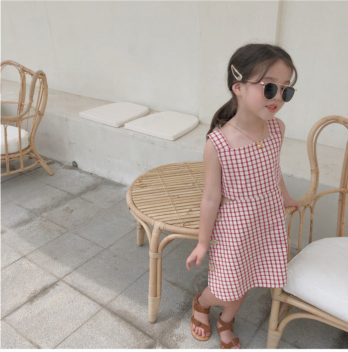 [507212] - Dress Fashion Anak Perempuan - Motif Box Lines