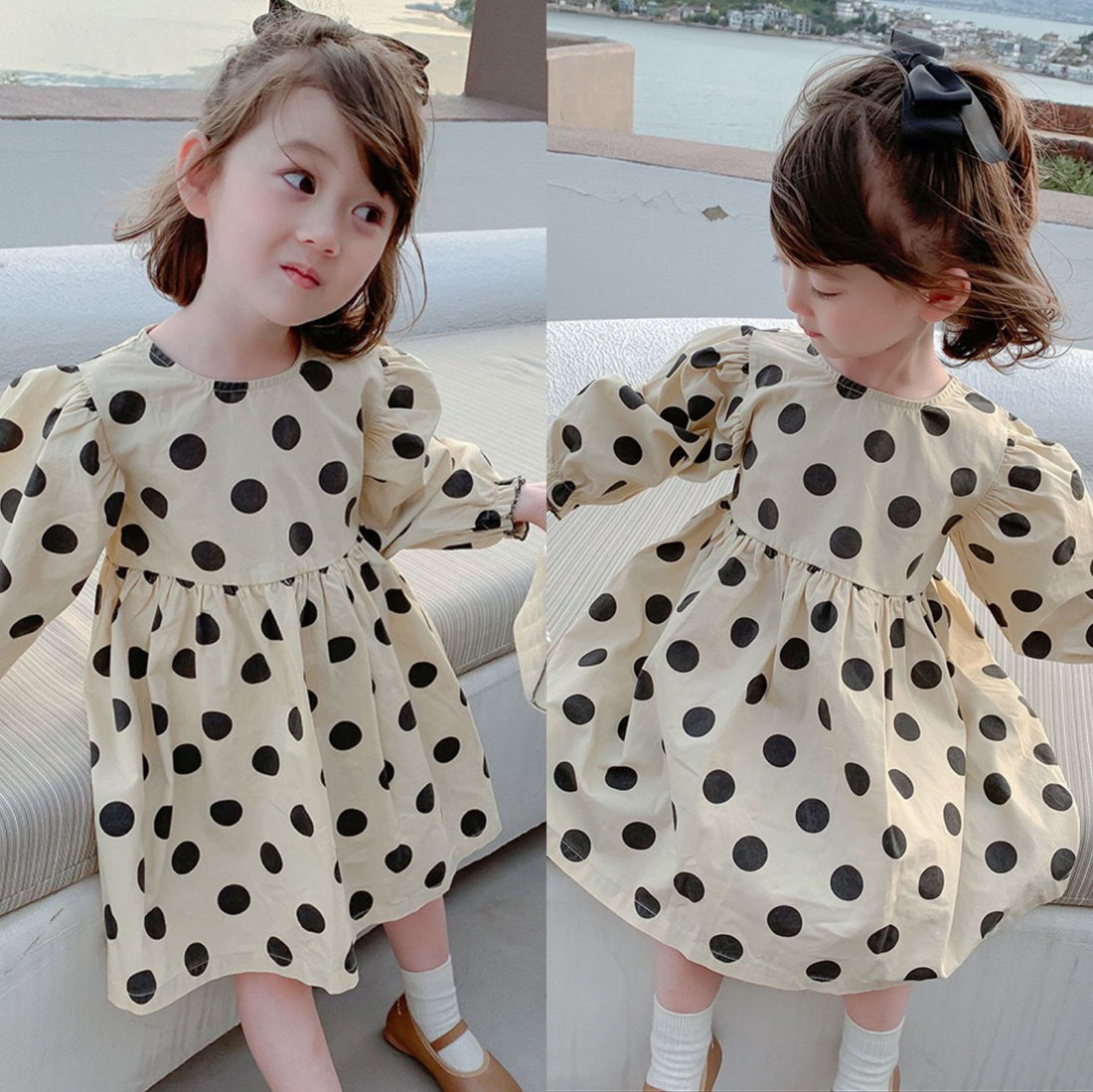 [507213] - Dress Import Fashion Anak Perempuan - Motif Big Polka Dot
