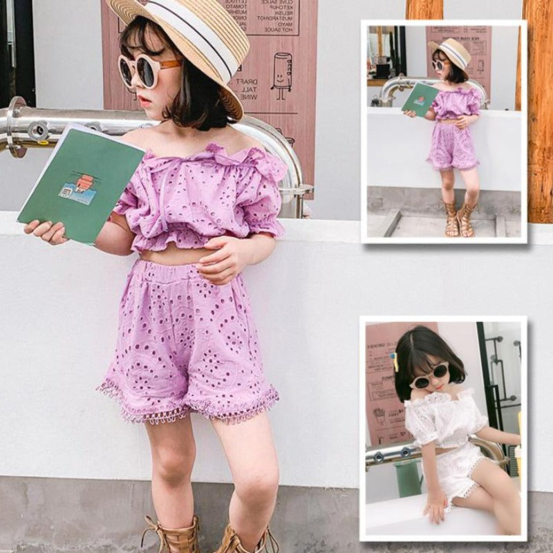 [507254] - Setelan Trendy Anak Perempuan - Motif Smooth Hole