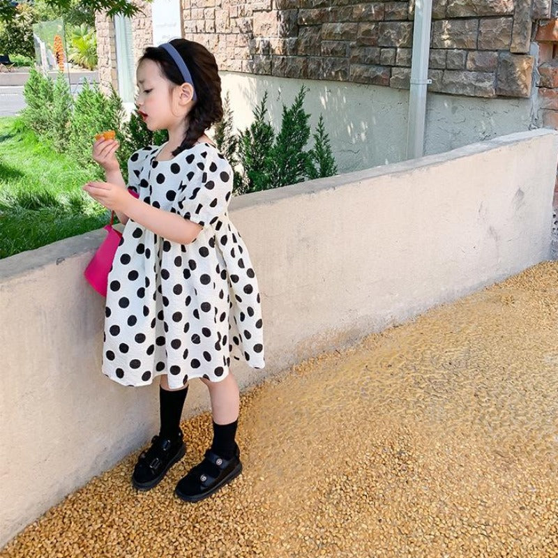 [507275] - Dress Fashion Anak Perempuan - Motif Black Circle