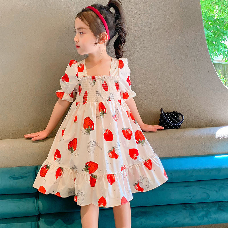 [507278] - Dress Fashion Anak Perempuan Import - Motif Strawberry