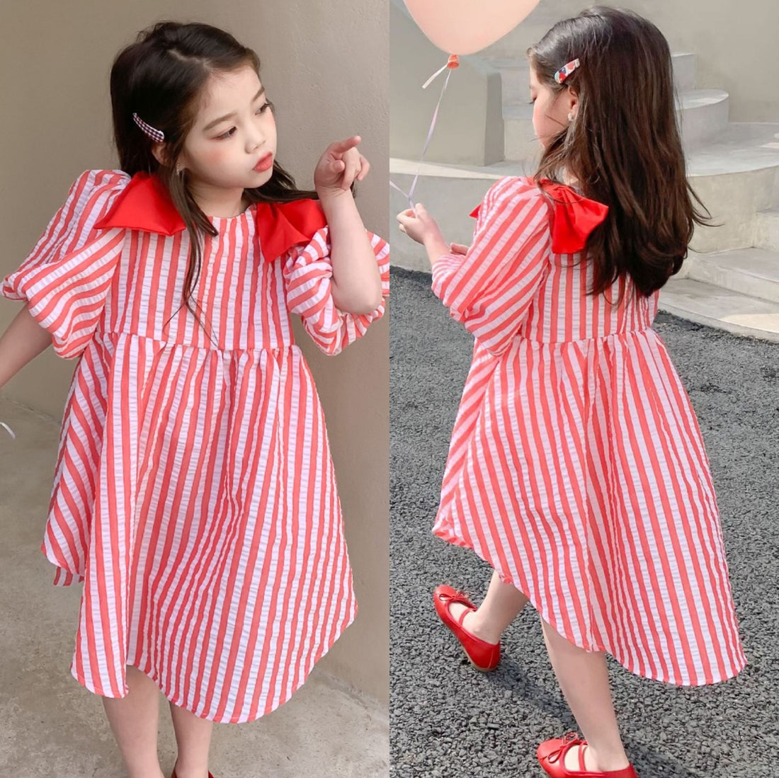 [507286] - Dress Fashion Anak Perempuan - Motif Bloated Arm