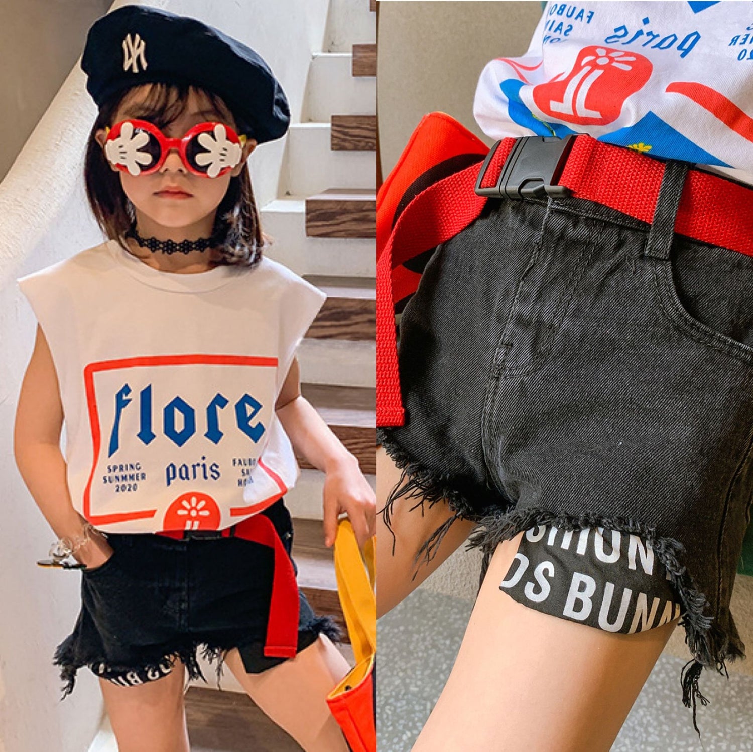 [507298] - Celana Pendek Fashion Anak Perempuan - Motif Ripped Jeans