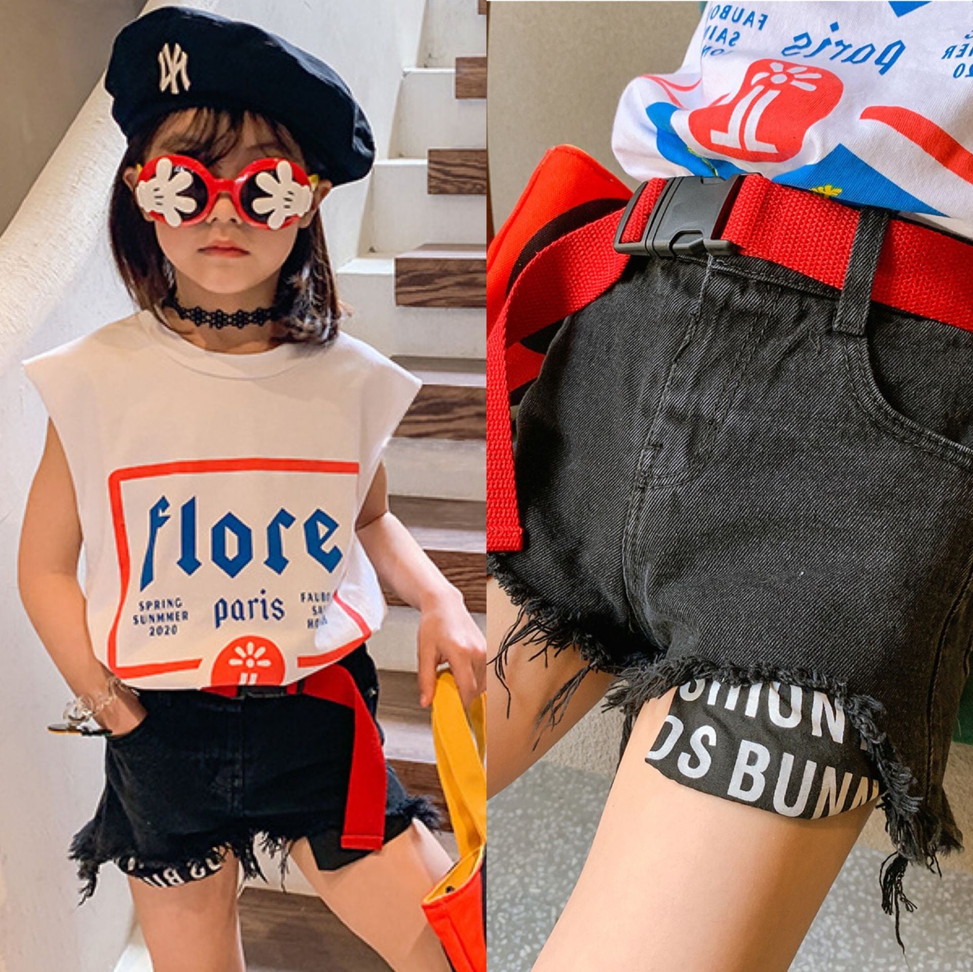[507298] - Celana Pendek Fashion Anak Perempuan - Motif Ripped Jeans