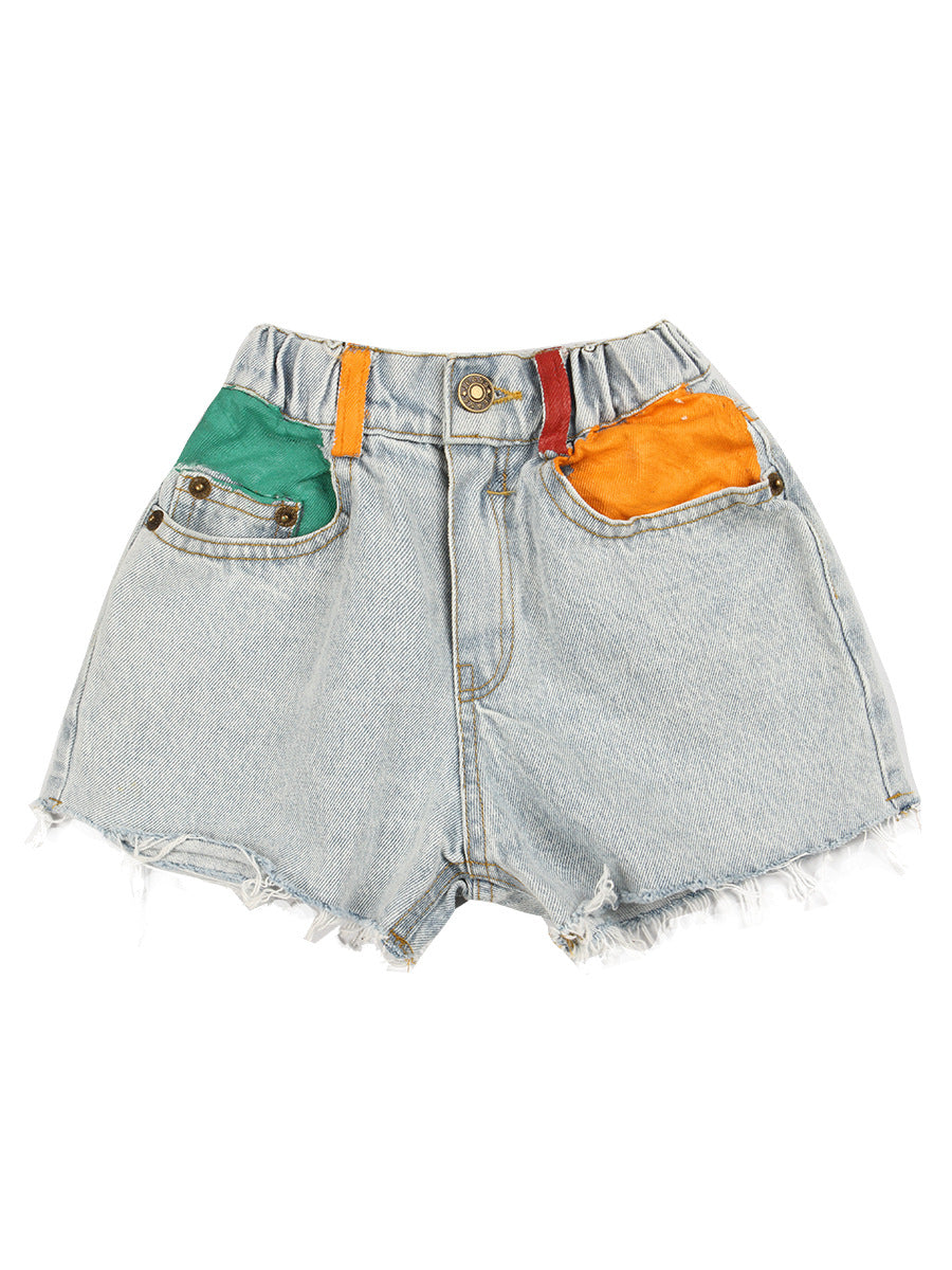 [507311] - Celana Pendek Fashion Anak Perempuan - Motif Denim Jeans