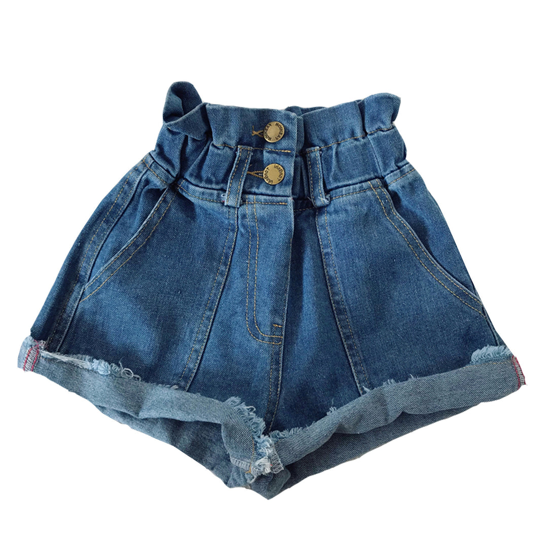 [507336] - Celana Pendek Fashion Anak Perempuan Import - Motif Denim Button