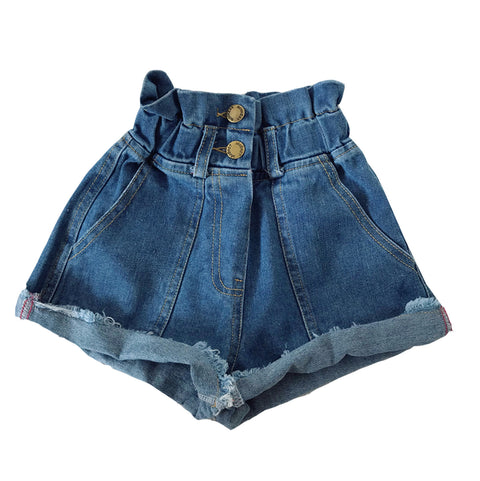 [507336] - Celana Pendek Fashion Anak Perempuan - Motif Denim Button