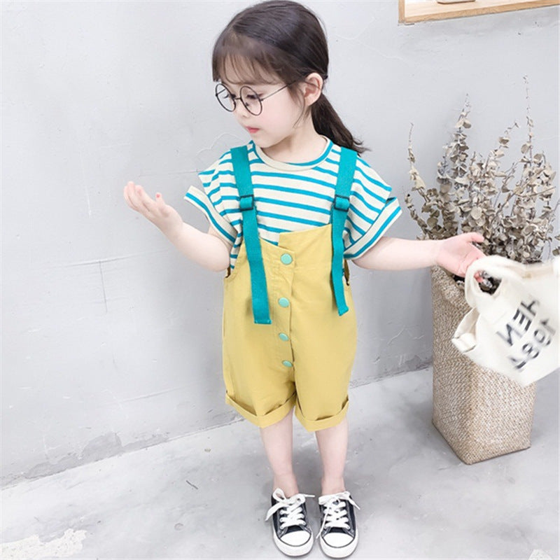 [507338] - Setelan Overall Anak Perempuan - Motif Long Line