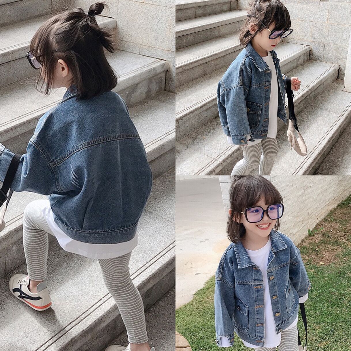 [507355] - Atasan Jaket Jeans Anak Perempuan - Motif Denim