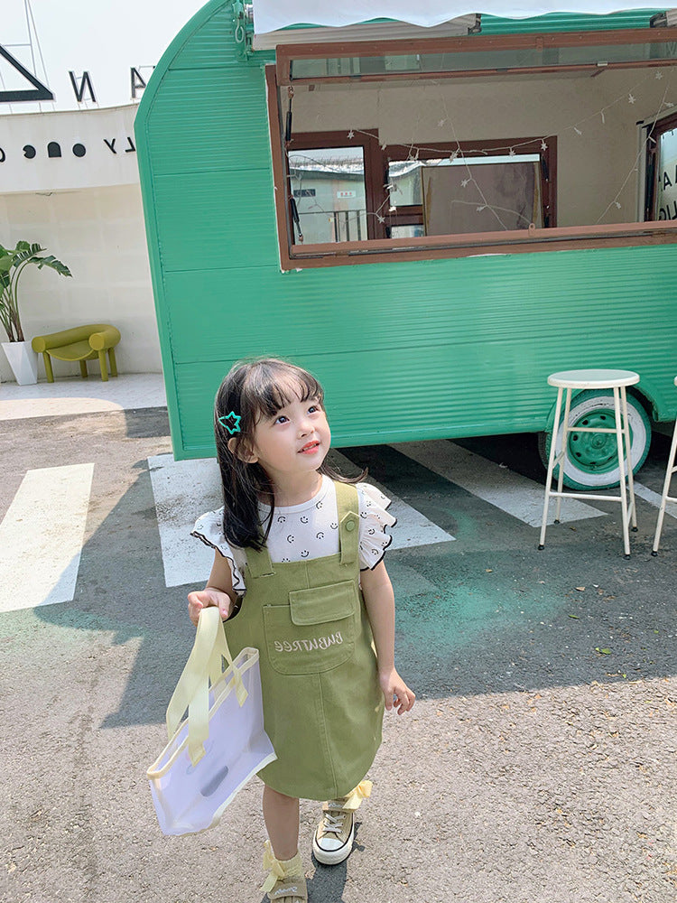 [507361] - Bawahan Overall Anak Perempuan - Motif Front Pocket