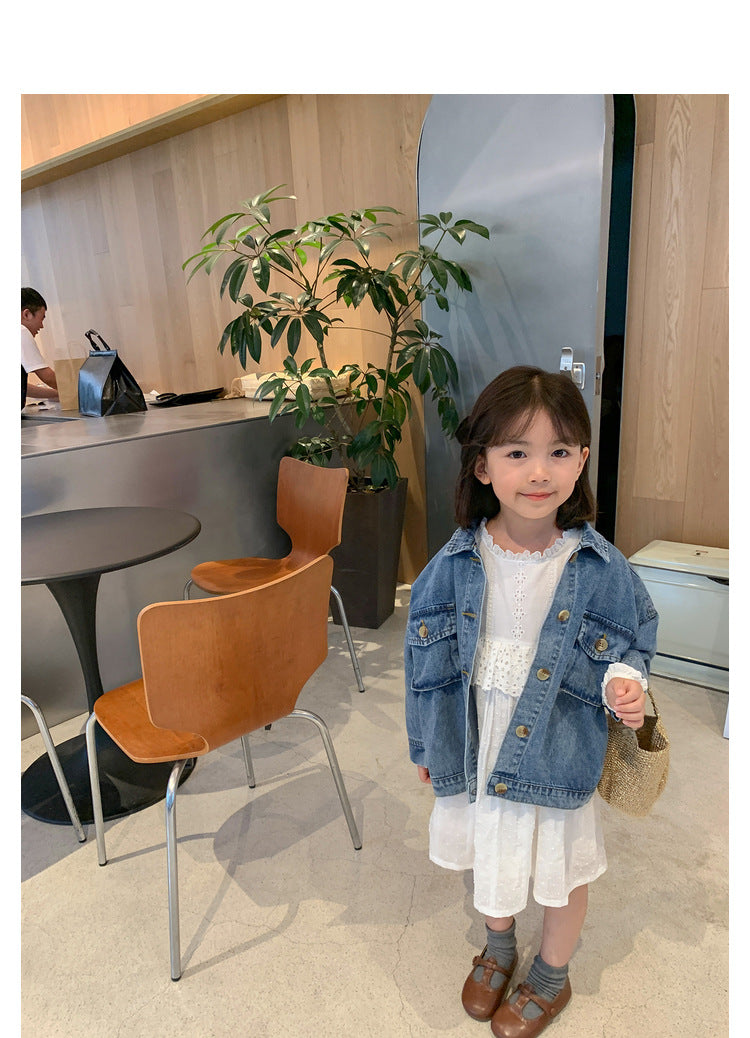 [507377]- Jaket Fashion Anak Perempuan - Motif Denim