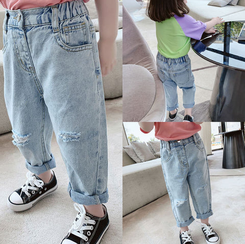 [507387] - Celana Jeans Fashion Anak Perempuan - Motif Tear