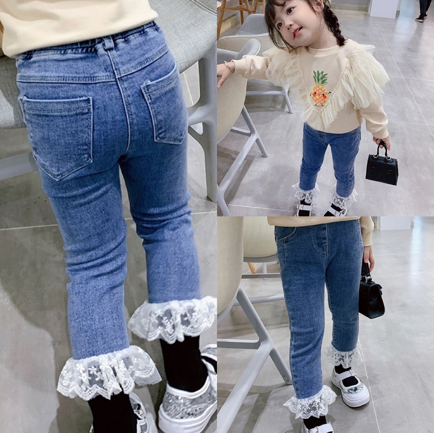 [507427] - Celana Panjang Anak Perempuan Import - Motif Leg Lace