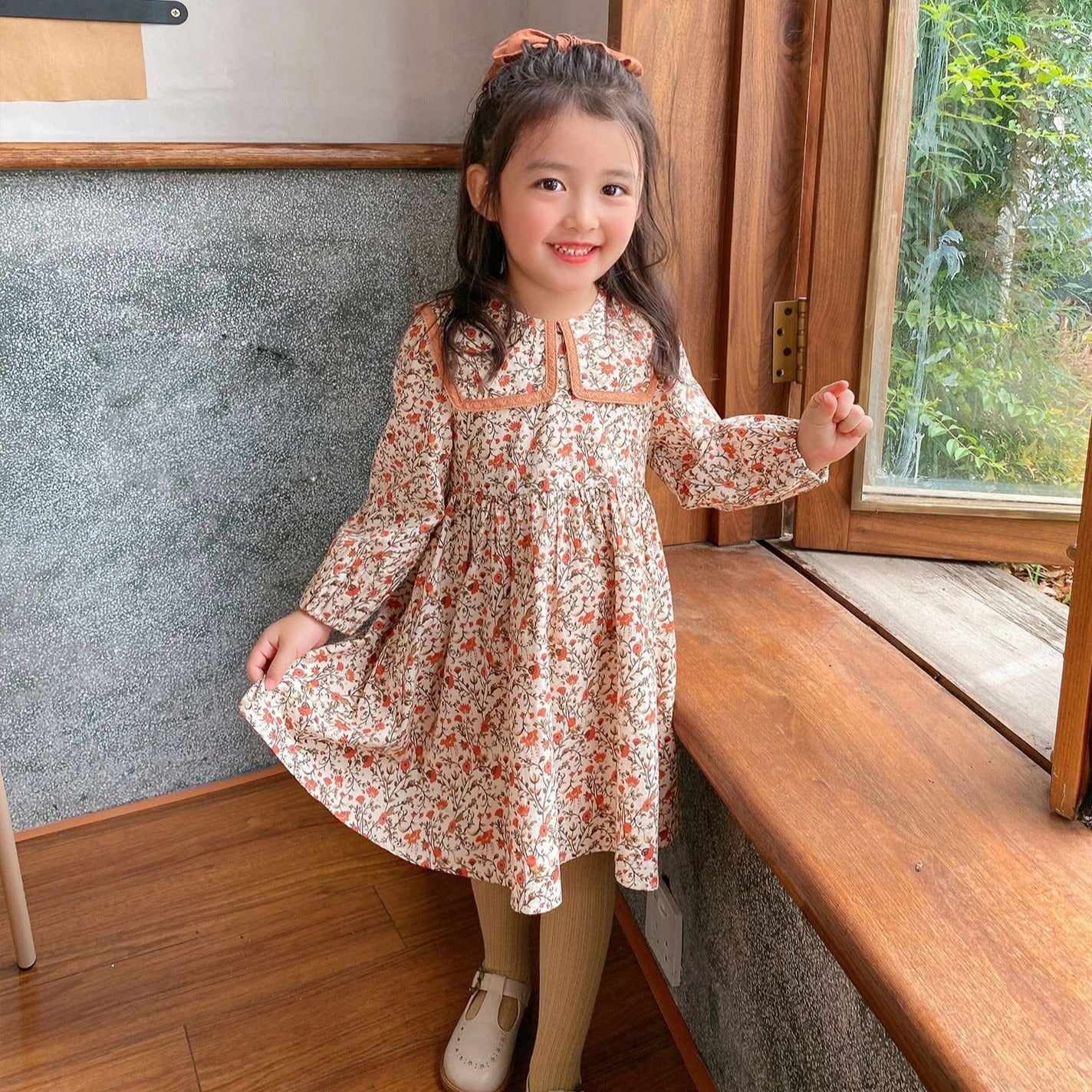 [507462] - Dress Fashion Anak Perempuan - Motif Square Collar