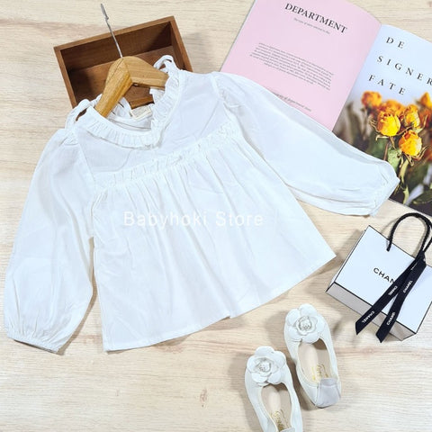 [507536] - Atasan Blouse Fashion Anak Perempuan - Motif Lace Collar