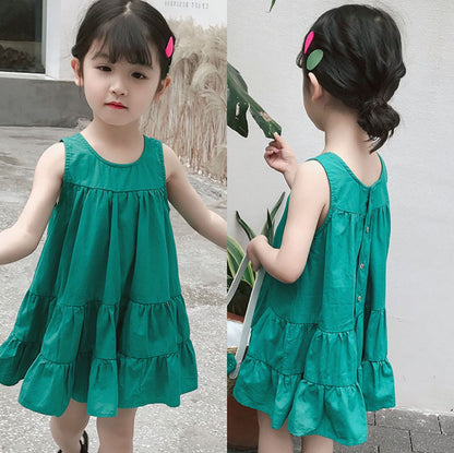 [507543] - Dress Kutung Anak Perempuan - Motif Back Button