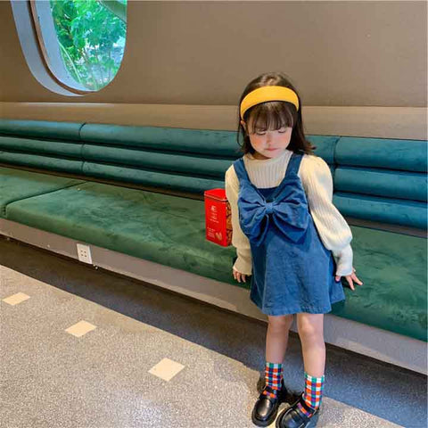 [507545] - Dress Outer Lengan Kutung (Tanpa Daleman) Anak Perempuan Cewek Trendy - Motif Big Ribbon