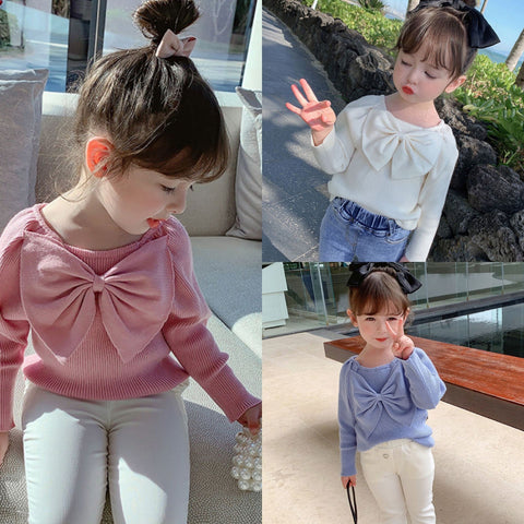 [507561] - Atasan Blouse Rajut Anak Perempuan - Motif Big Ribbon