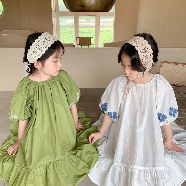 [507584] - Import Dress Anak Perempuan - Motif Sleeve Pattern