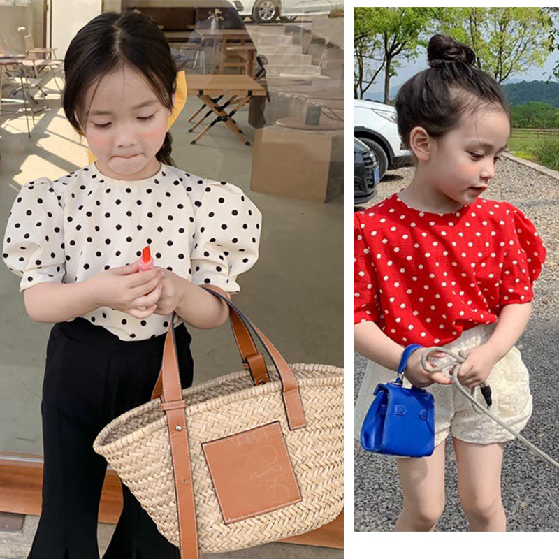 [507585] - Atasan Blouse Korean Style Anak - Half Spots