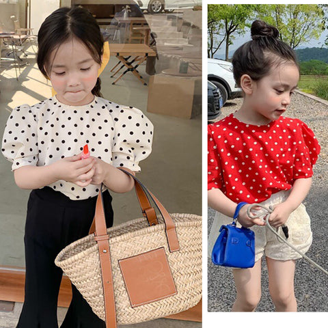 [507585] - Atasan Blouse Korean Style Anak - Half Spots