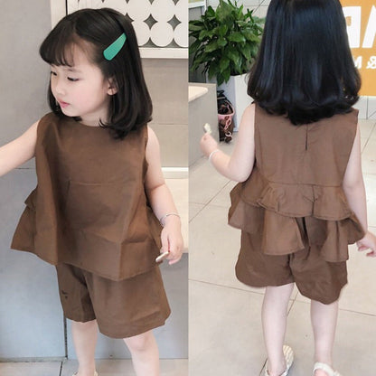 [507594] - Setelan Fashion Anak Perempuan - Motif Plain Lace