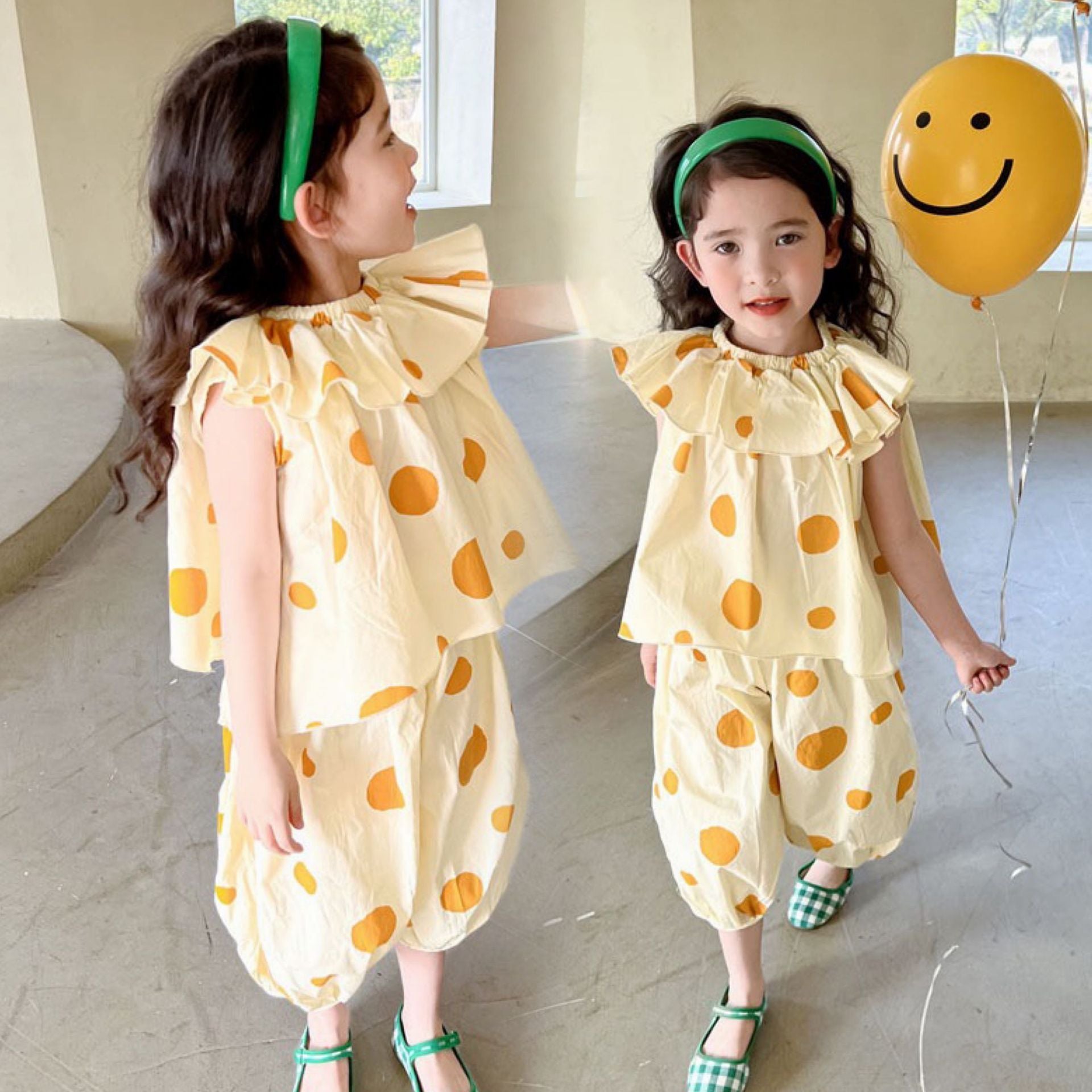 [507596] - Setelan Fashion Anak Perempuan - Motif Circle Freckles