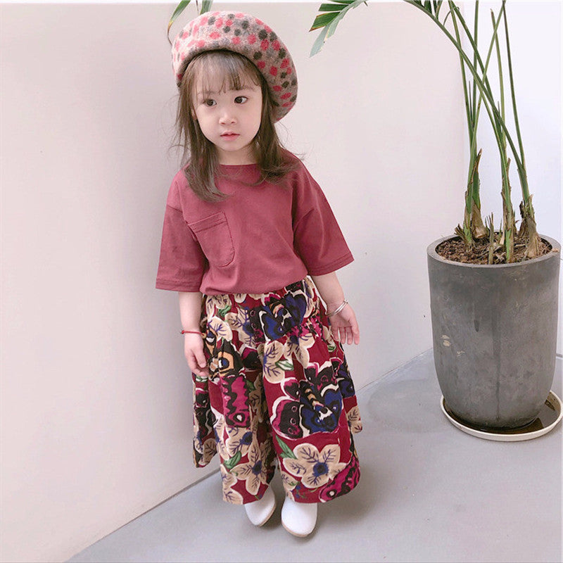 [507604] - Setelan Fashion Anak Perempuan Import - Motif Abstract Flowers
