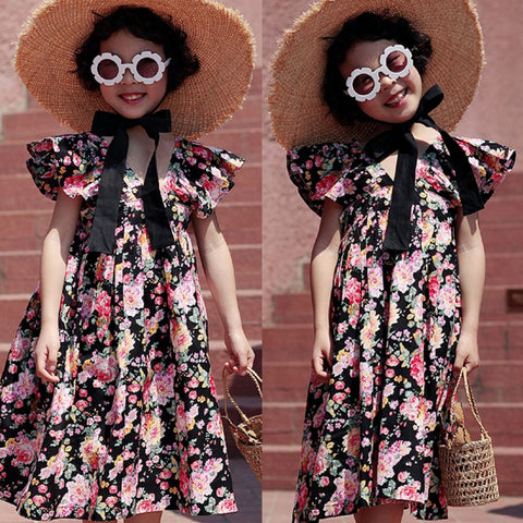 [507608] - Dress Anak Perempuan Fashion - Motif Dark Blossom