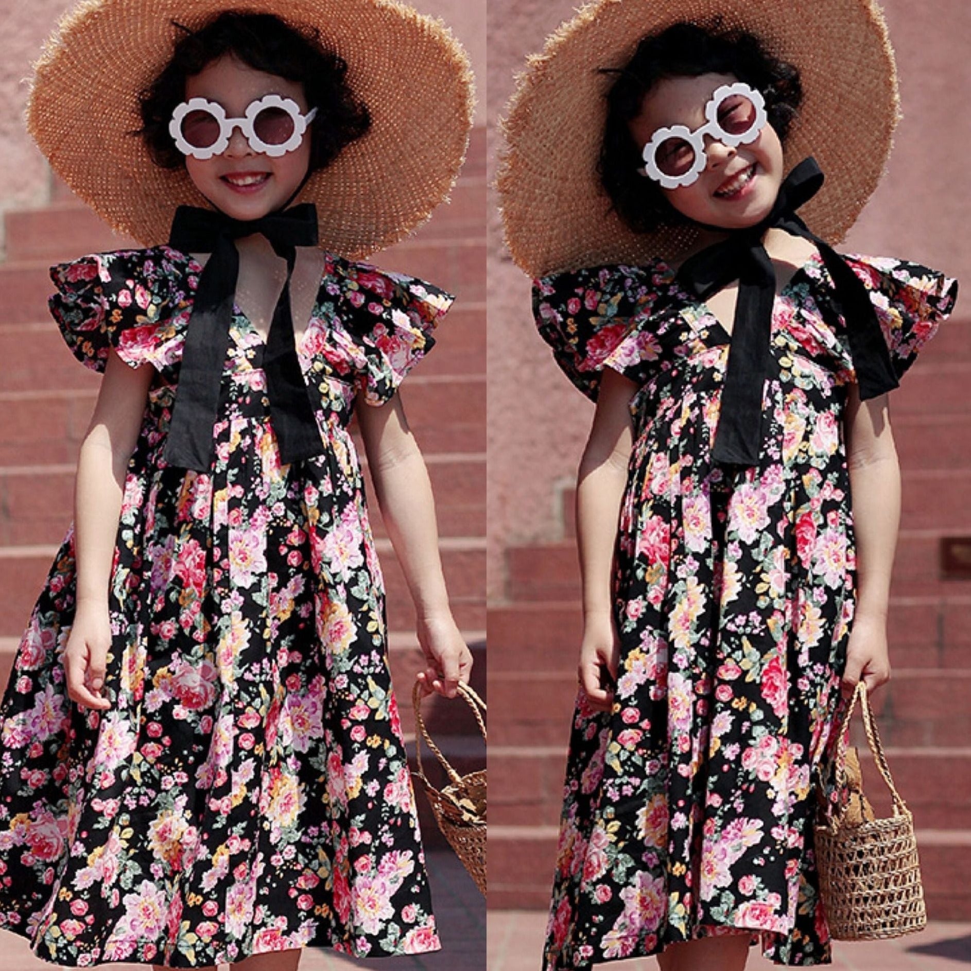 [507608] - Dress Anak Perempuan Fashion - Motif Dark Blossom