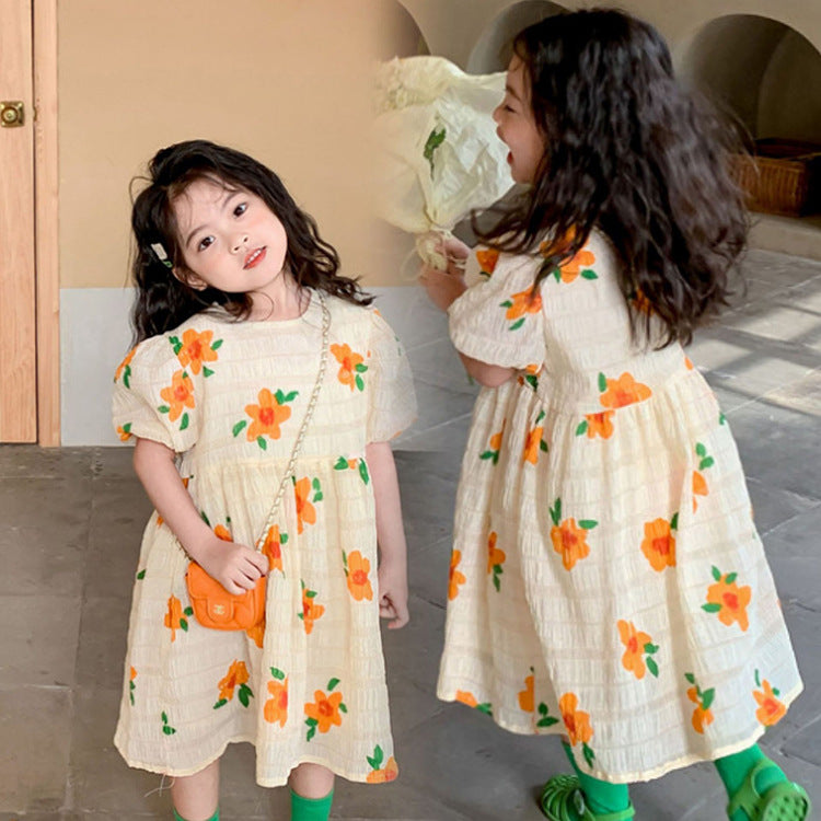 [507618] - Dress Anak Perempuan Fashion - Motif Sluggish Flowers