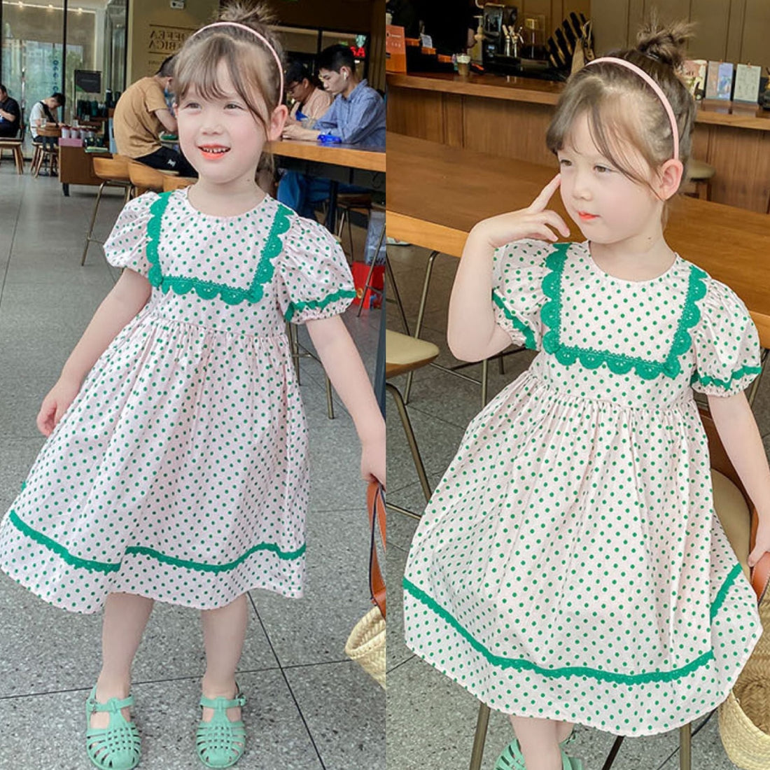 [507621] - Dress Anak Perempuan Fashion - Motif Polka Lace